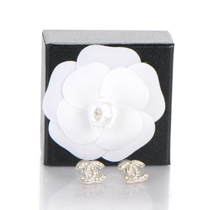 Chanel Crystal CC Earrings Silver 5 of 5