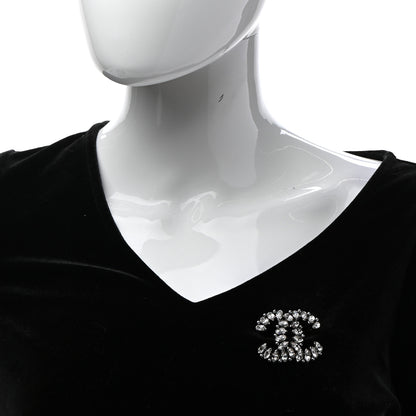 Chanel Crystal CC Brooch Silver 2 of 5