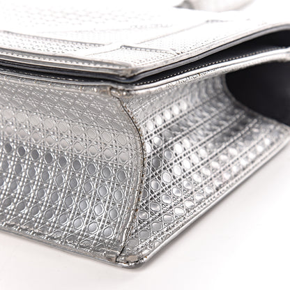 Christian Dior Metallic Patent Micro-Cannage Medium Diorama Flap Bag Silver 6 of 15