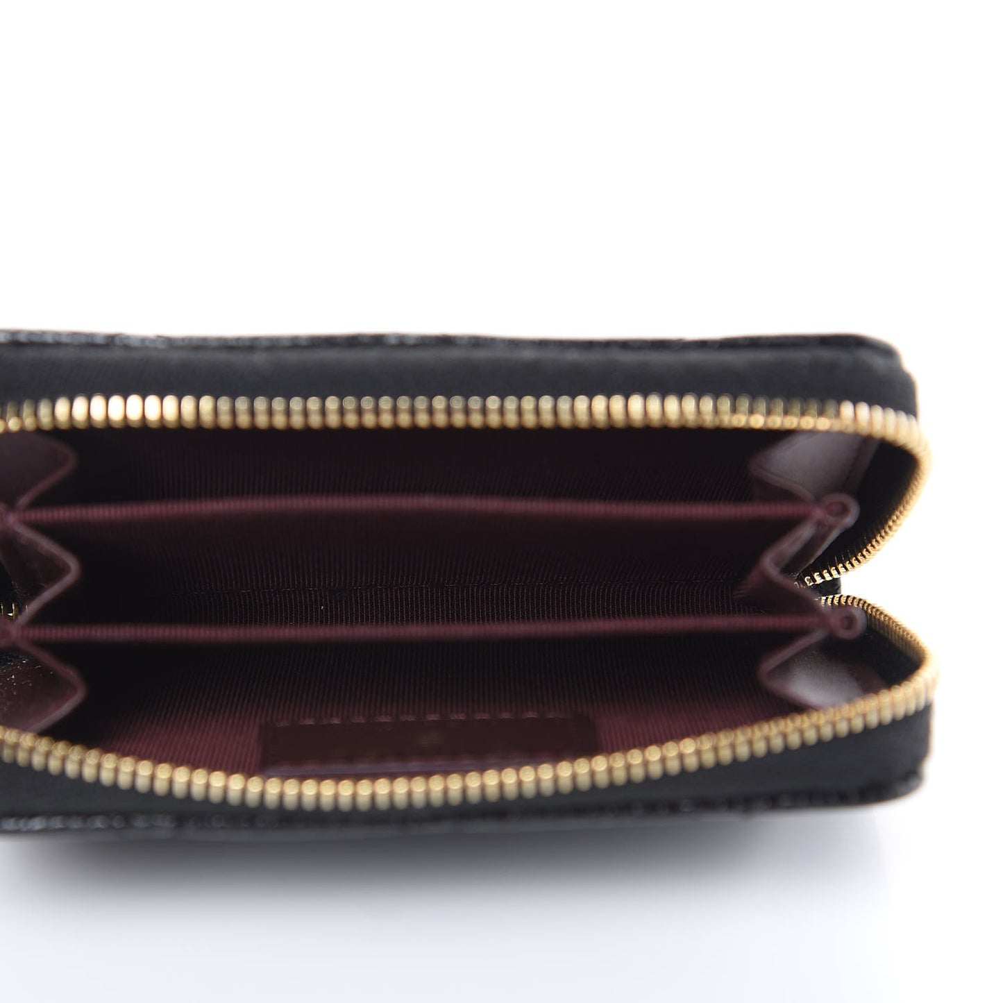Caviar Quilted Zip Coin Purse Black