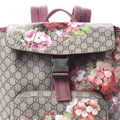 Gucci GG Supreme Monogram Blooms Medium Single Buckle Backpack Beige Multicolor Dry Rose 13 of 13