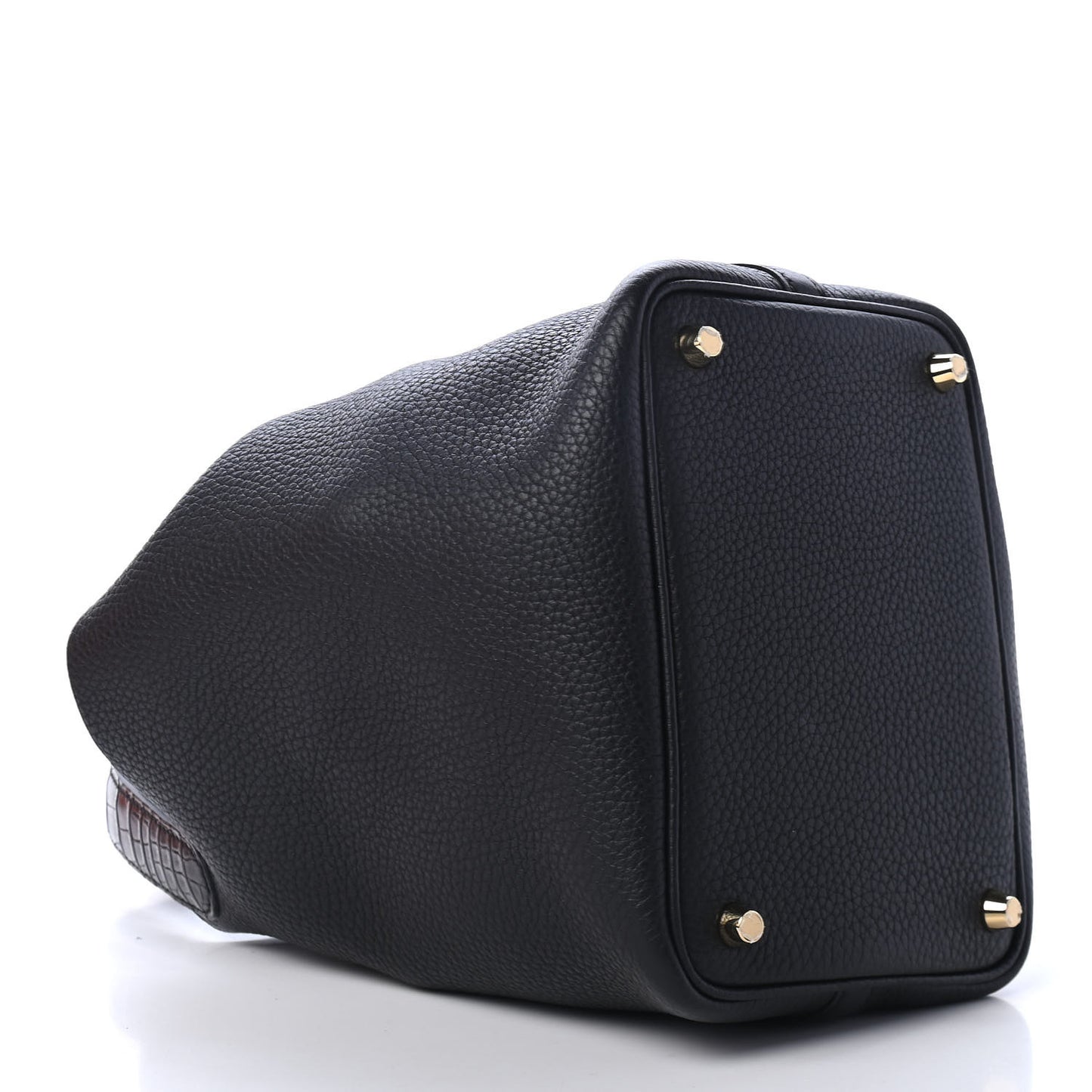 Taurillon Clemence Matte Alligator Picotin Lock Touch 18 PM Black