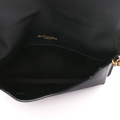 Saint Laurent Canvas Striped Phone Holder Crossbody Beige Black 5 of 10