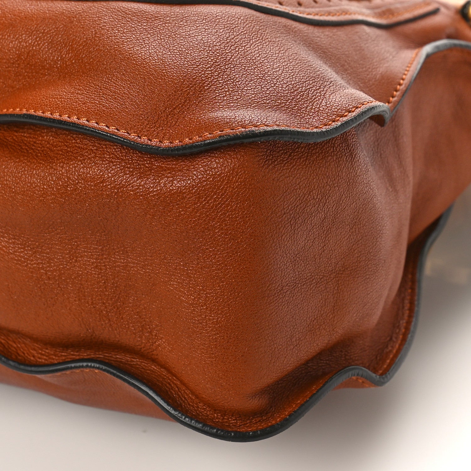 Chloe Calfskin Perforated Marcie Animation Satchel Brown 8 of 13