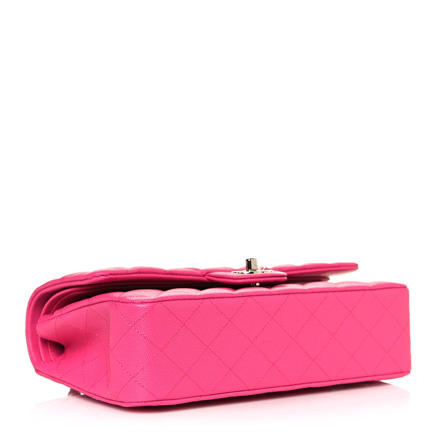 Caviar Quilted Medium Double Flap Dark Pink