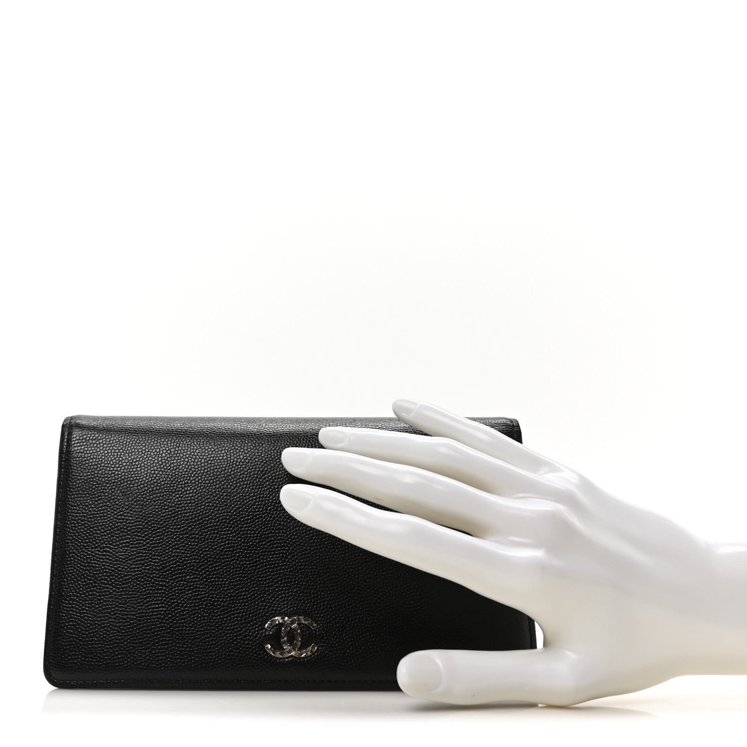 Chanel Caviar CC Yen Wallet Black 2 of 9