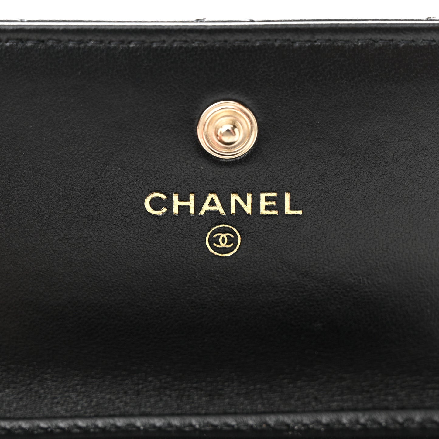 Lambskin Quilted My Chanel Lady Card Holder On Chain Black