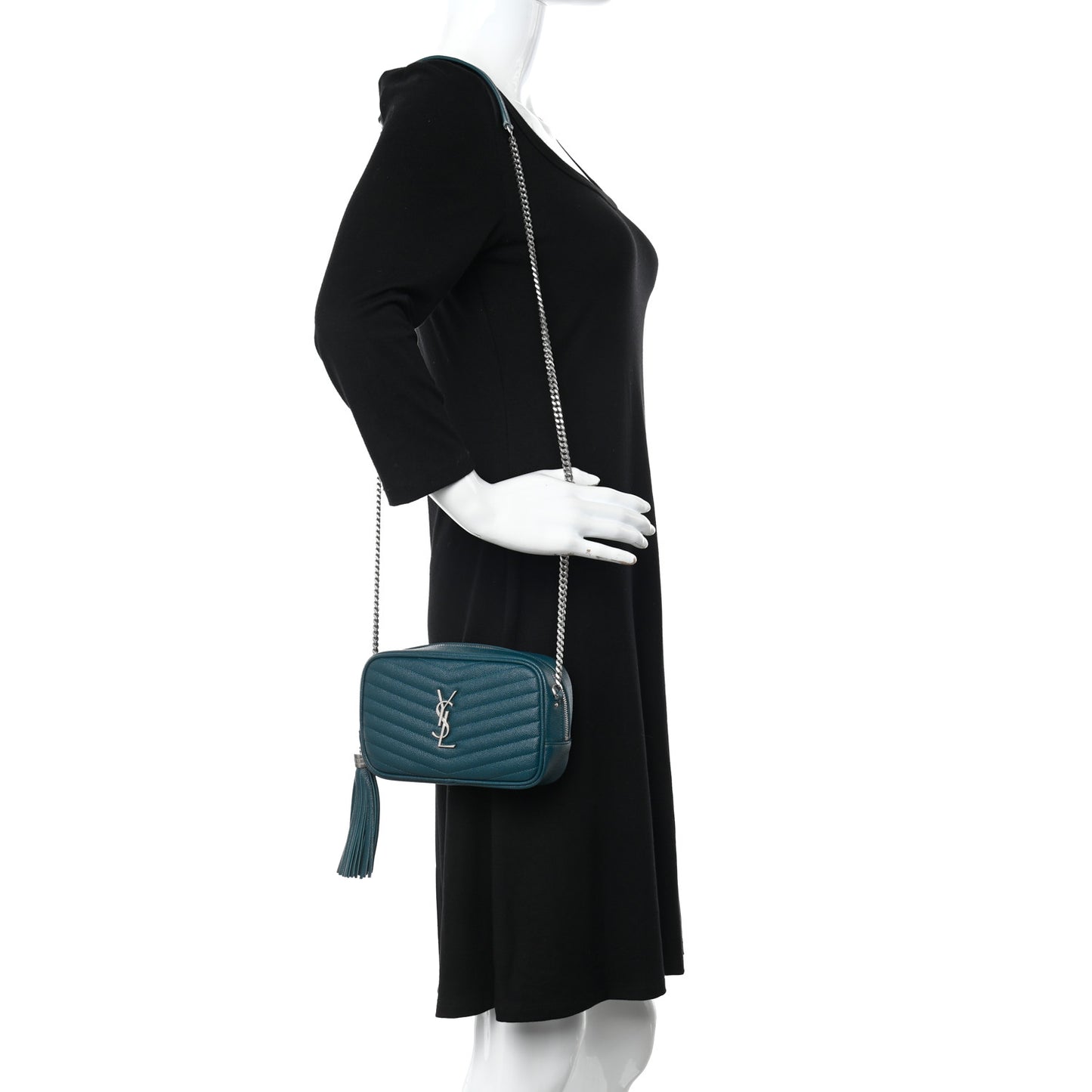 Grain De Poudre Matelasse Monogram Mini Lou Camera Bag Petrol Green