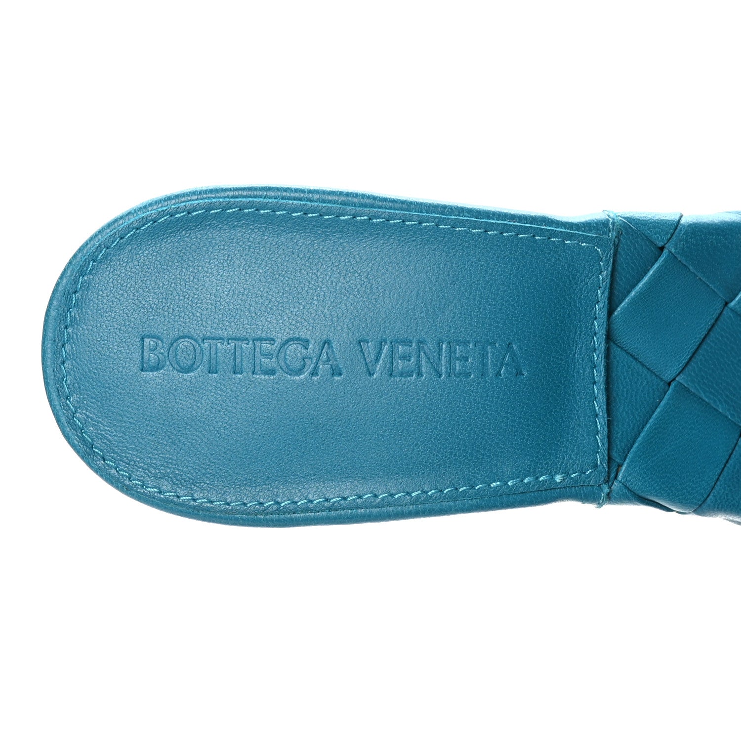 Bottega Veneta Nappa Maxi Intrecciato Lido 90mm Mule Sandals 35 Vintage Blue 7 of 9