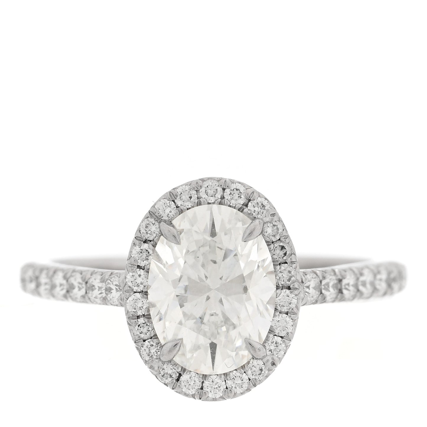 Platinum Diamond 1.06ct Soleste Oval Cut Halo Engagement Ring 46 3.75