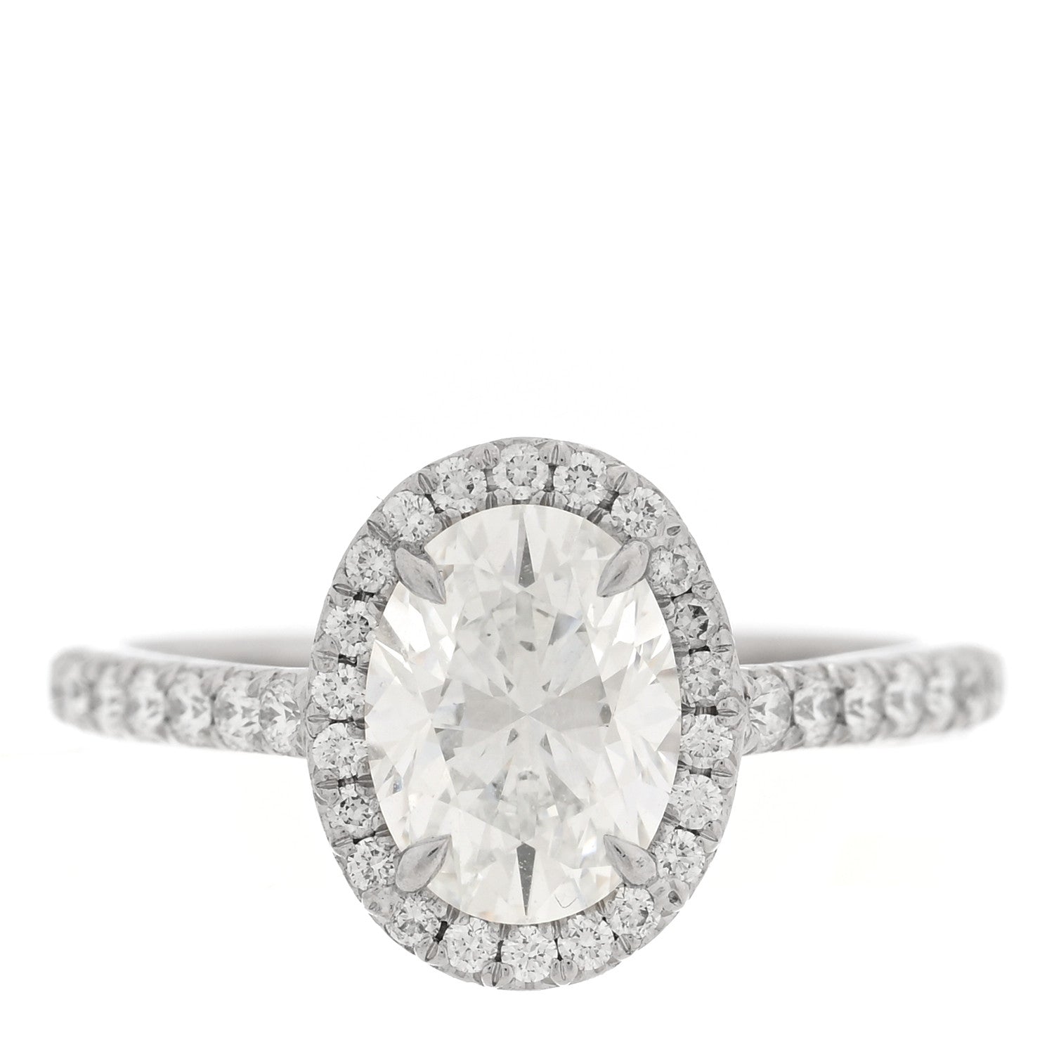 Tiffany Platinum Diamond 1.06ct Soleste Oval Cut Halo Engagement Ring 46 3.75 1 of 7