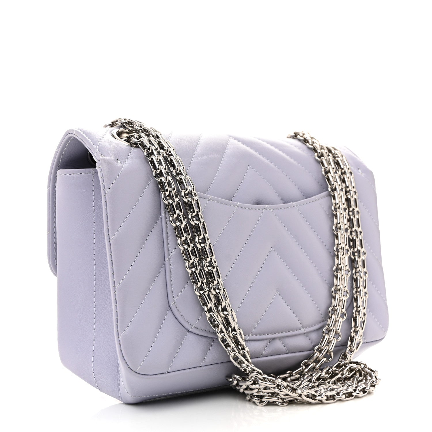 Chanel Aged Calfskin Chevron Quilted 2.55 Reissue Mini Flap Light Purple 3 of 10