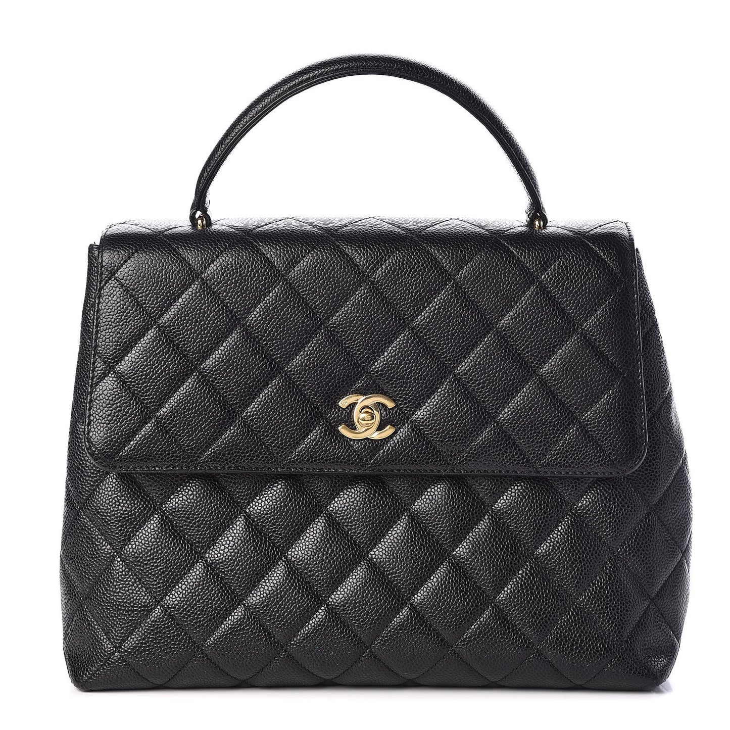 Caviar Quilted Jumbo Kelly Flap Black
