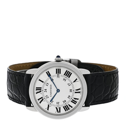 Cartier Stainless Steel Alligator 36mm Ronde Solo Quartz Watch 2 of 4