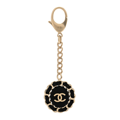 Chanel Metal Lambskin CC Chain Pendant Bag Charm Gold Black 1 of 4