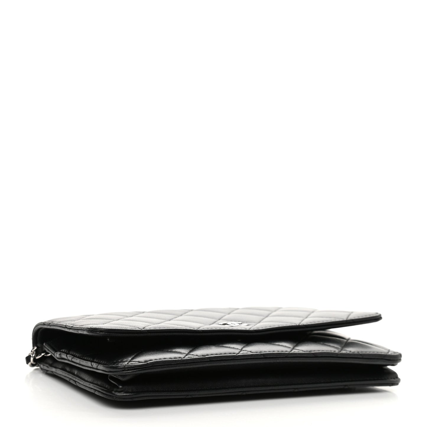 Lambskin Quilted Wallet On Chain WOC Black