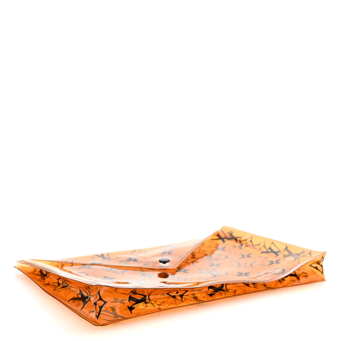 PVC Monogram Printed Envelope Pouch Orange