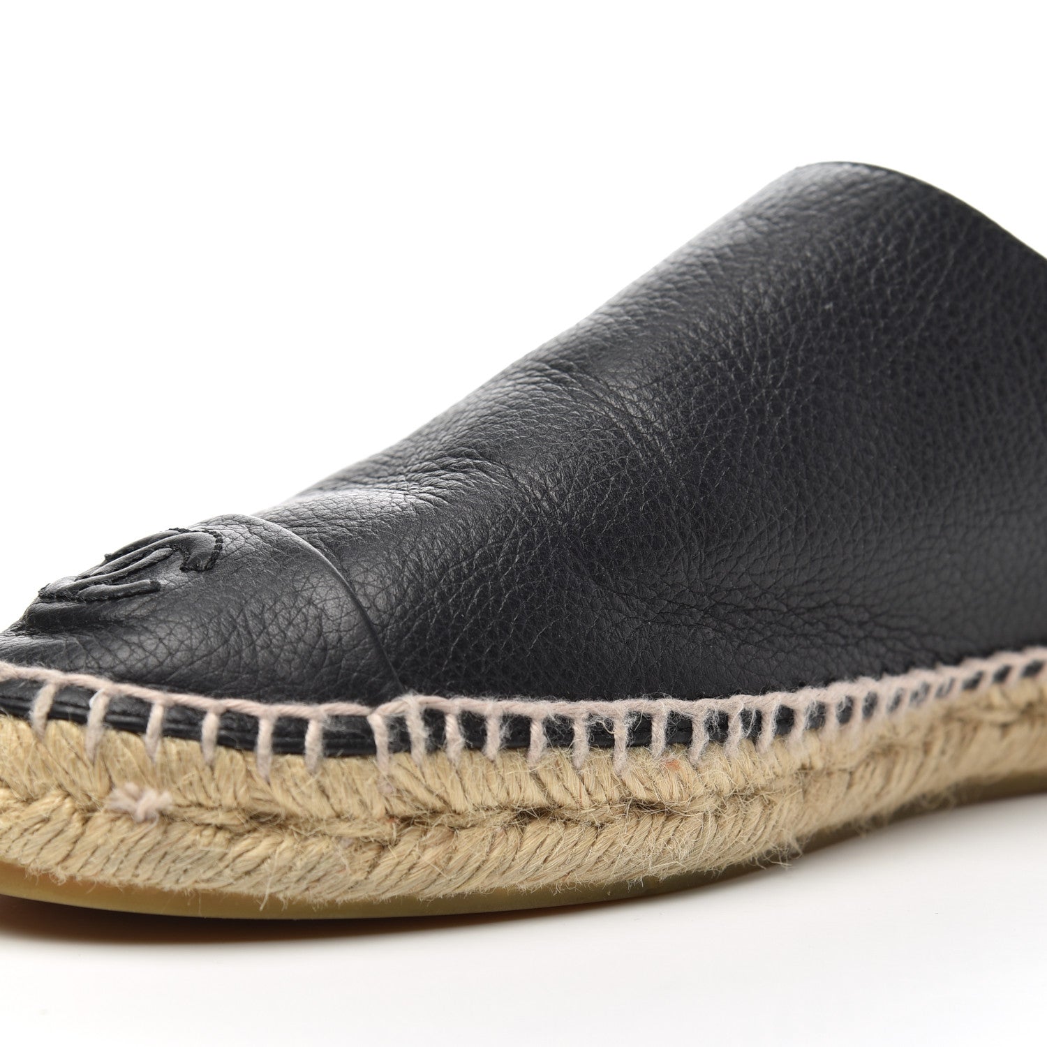 Chanel Grained Calfskin CC Espadrilles 39 Black 17 of 22