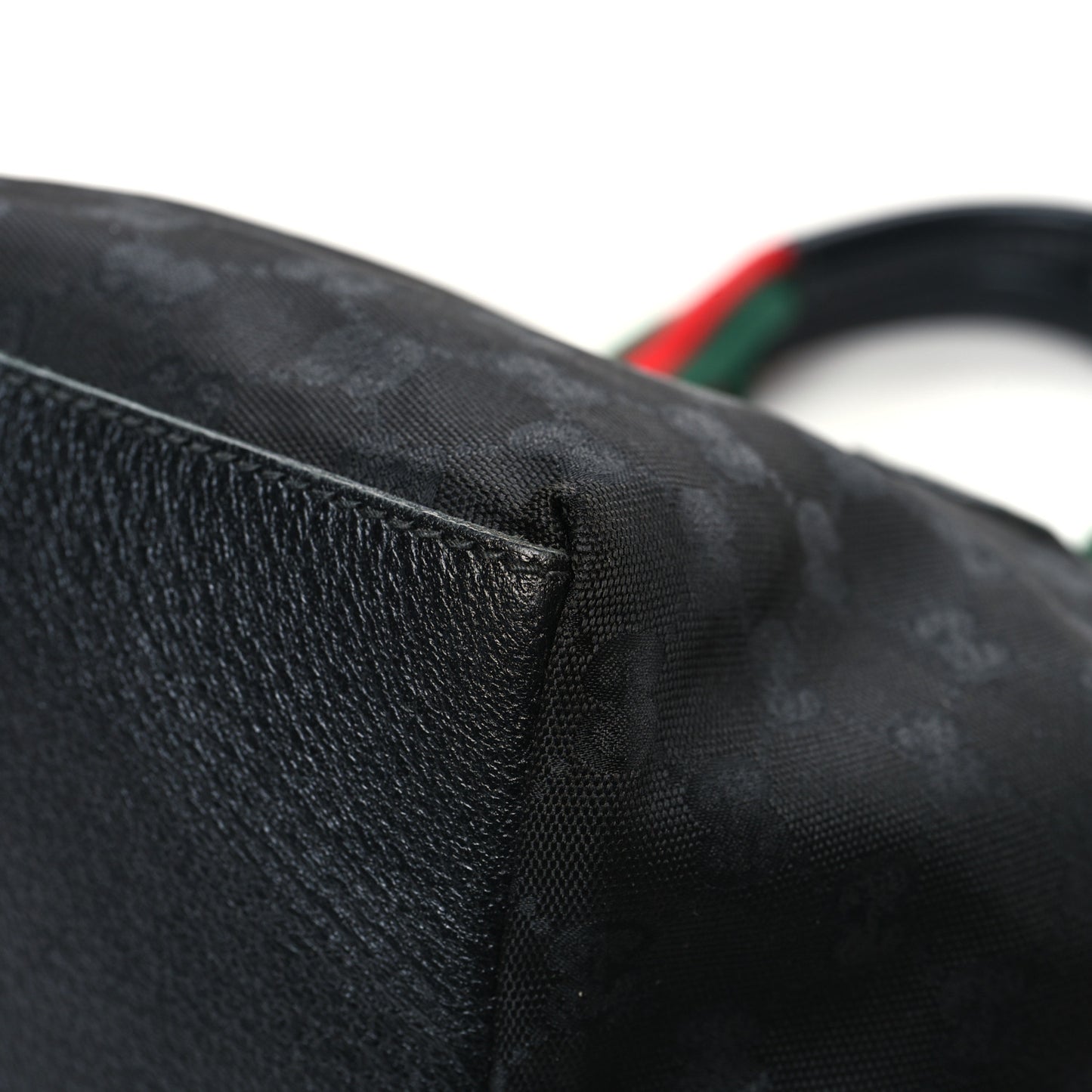 GG Monogram Small Web Handle Bucket Tote Black