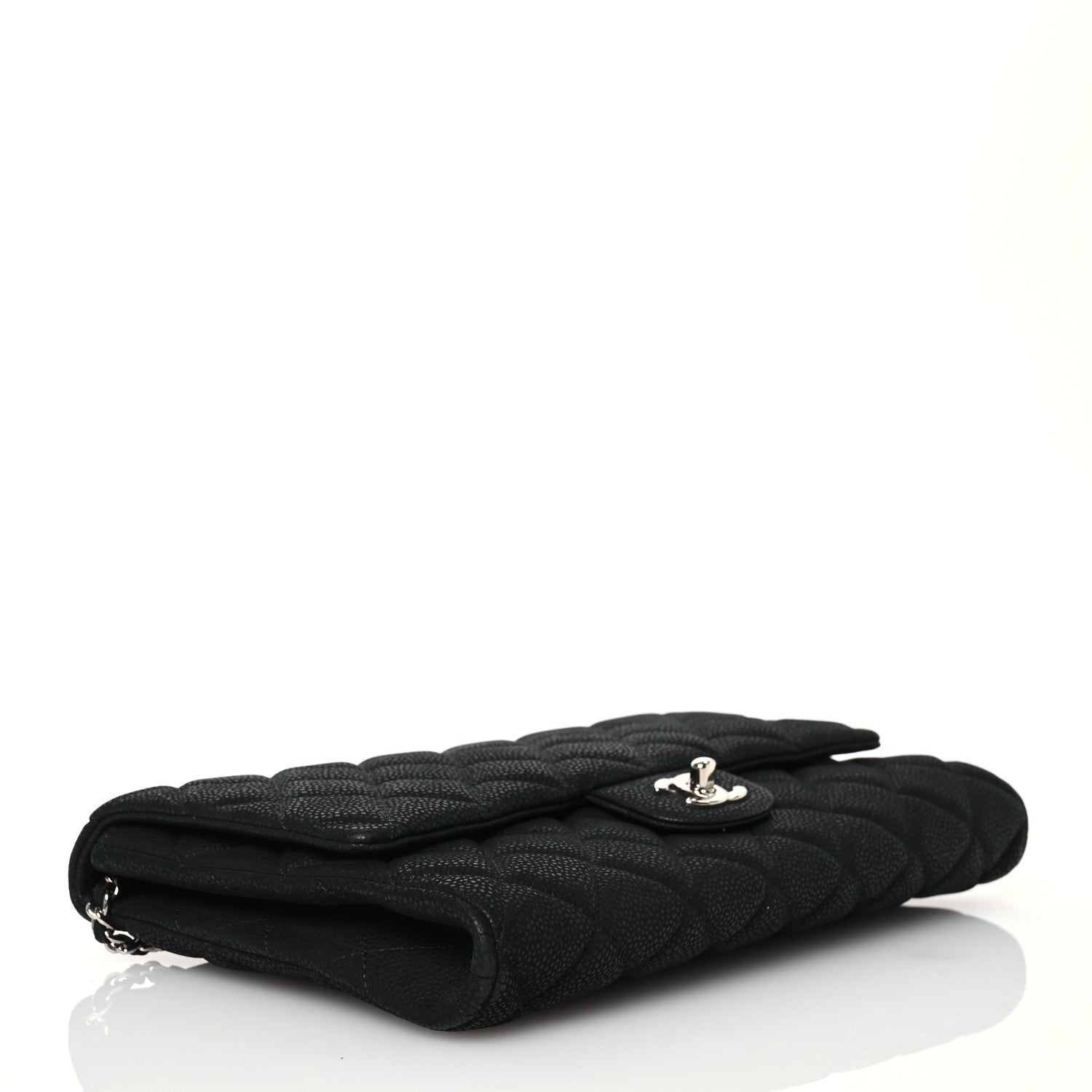 Chanel Iridescent Caviar Quilted Clutch With Chain Flap Black 4 of 13
