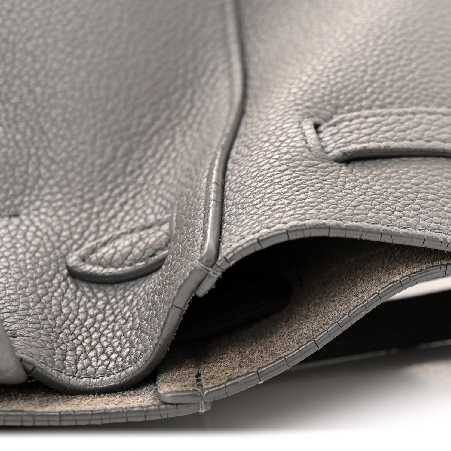 Celine Soft Grained Calfskin Medium Belt Cabas Phantom Grey 14 of 15