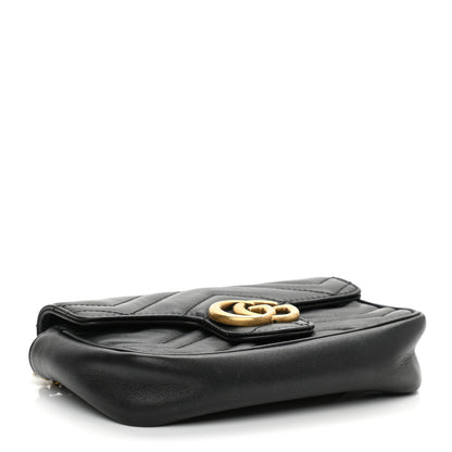 Gucci Calfskin Matelasse Super Mini GG Marmont Shoulder Bag Black 4 of 11