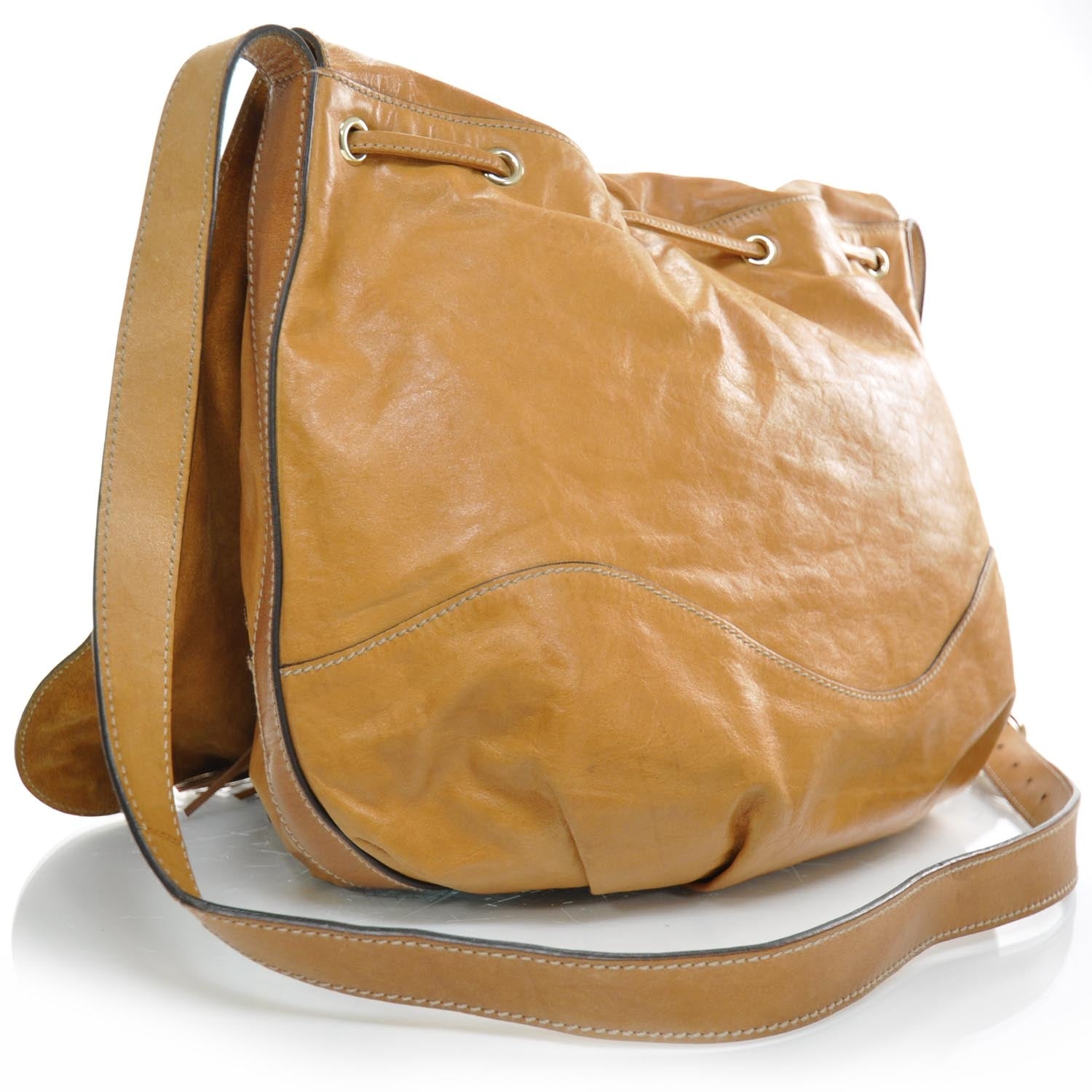Gucci Calfskin Tattoo Heart Tribeca Messenger Bag Tan 2 of 9