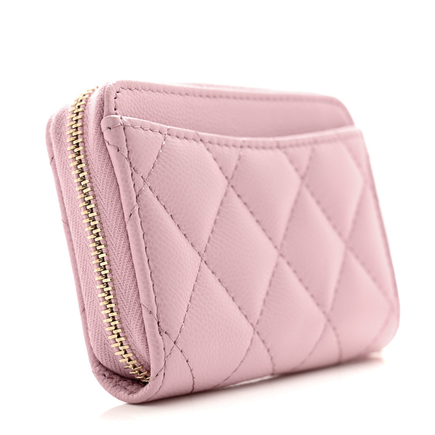 Chanel Caviar Quilted Zip Coin Purse Light Pink 3 of 8