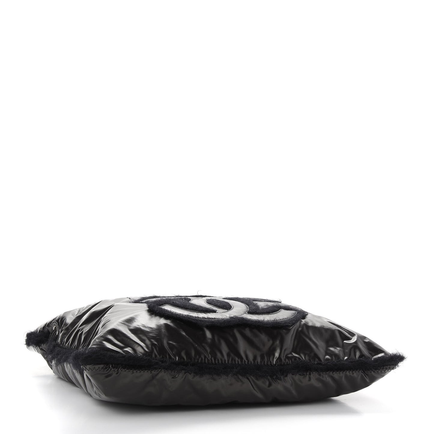 Vinyl Mohair Trimmed CC Bonbons Tote Black