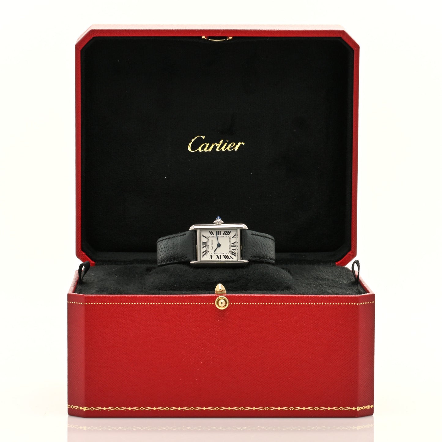 Stainless Steel Calfskin 22mm Must de Cartier Tank Quartz Watch