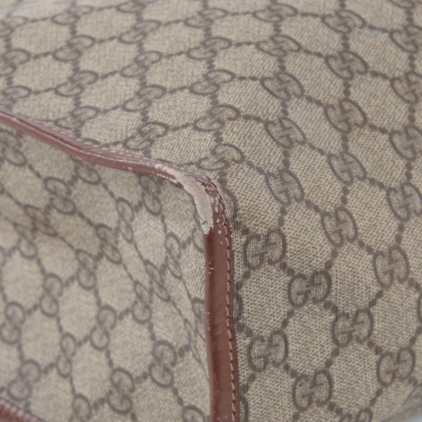 GG Plus Monogram Large Signature Web Loop Tote Brown