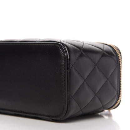 Chanel Lambskin Quilted Small Top Handle Vanity Case With Chain Black 7 of 12