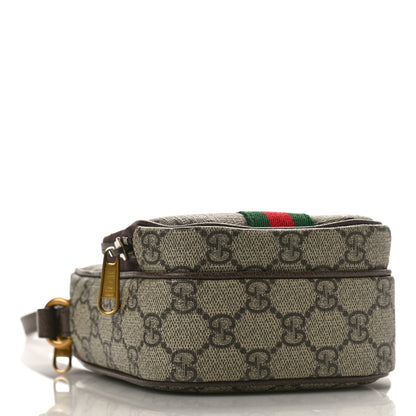 Gucci GG Supreme Monogram Web Mini Ophidia Double Zip Messenger Bag Beige New Acero 4 of 8