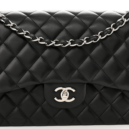 Chanel Lambskin Quilted Jumbo Double Flap Black 8 of 10