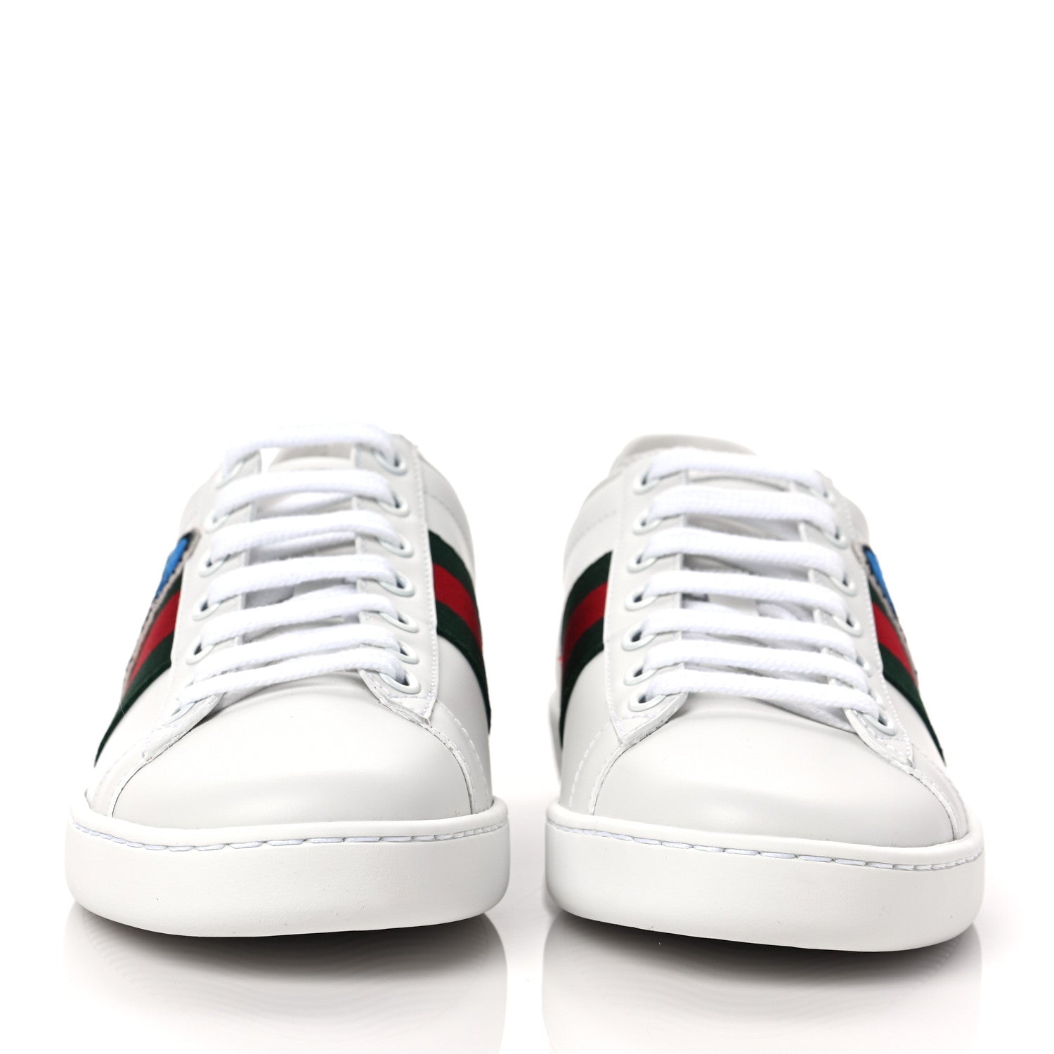 Gucci X DISNEY Calfskin Miro Soft Web Donald Duck Womens Ace Sneakers 35 White New Shamarock 2 of 9
