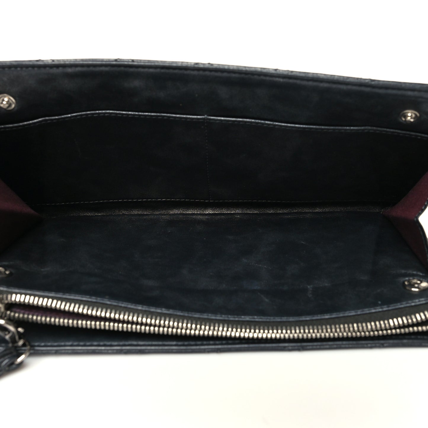 Calfskin Quilted Chain CC Chain Clutch Argent Fonce