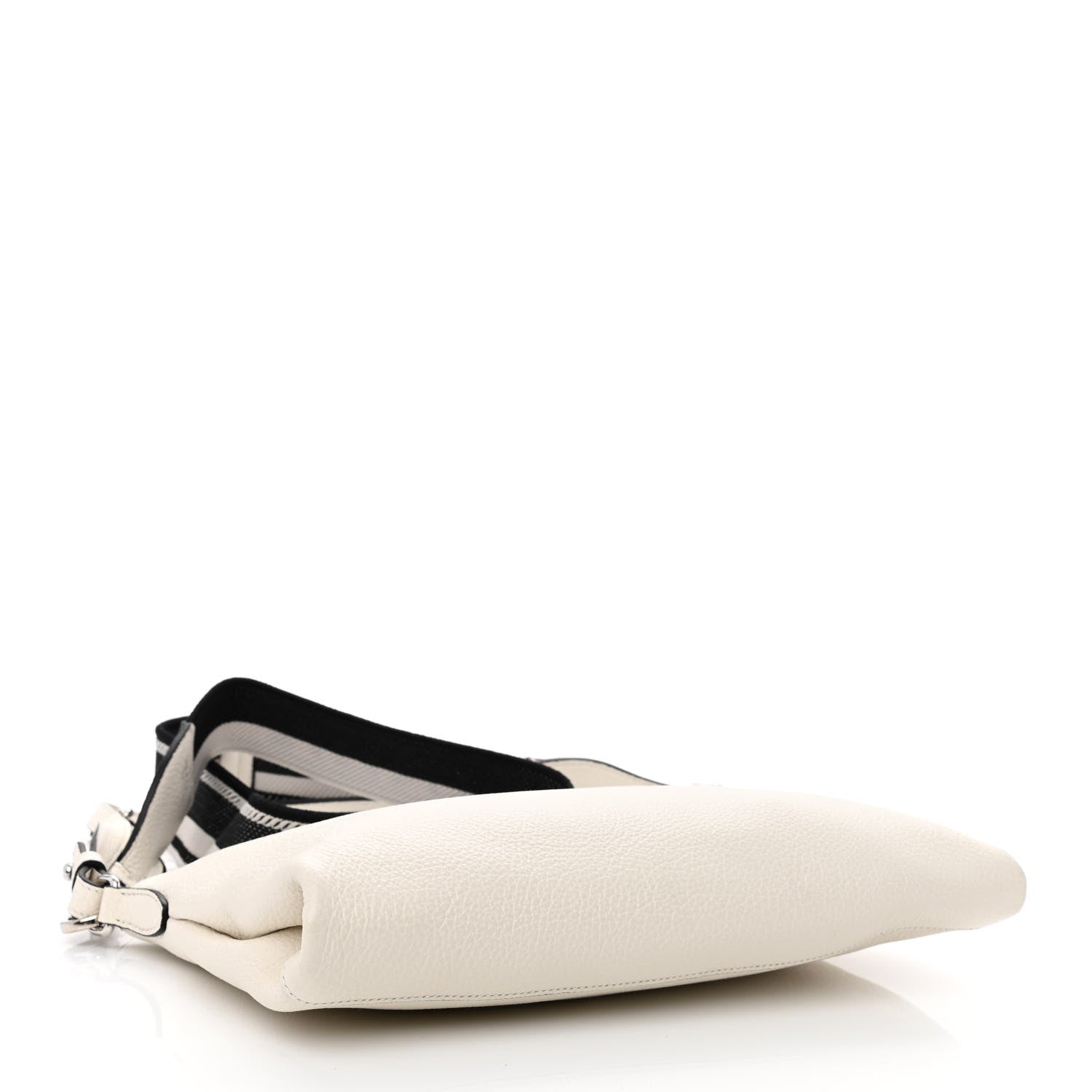 Prada Vitello Daino Soft Zippered Shoulder Bag White 4 of 11