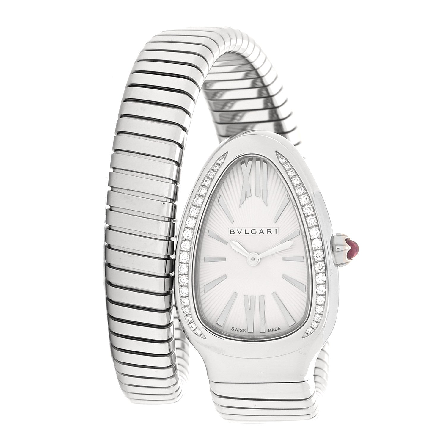 Bulgari Stainless Steel Diamond Bezel 35mm Serpenti Tubogas Quartz Watch 1 of 5