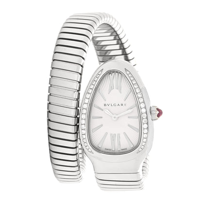 Bulgari Stainless Steel Diamond Bezel 35mm Serpenti Tubogas Quartz Watch 1 of 5