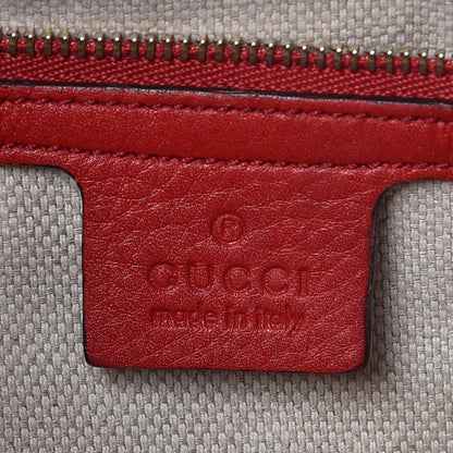 Gucci Pebbled Calfskin Medium Soho Chain Shoulder Bag Tabasco Red 8 of 9