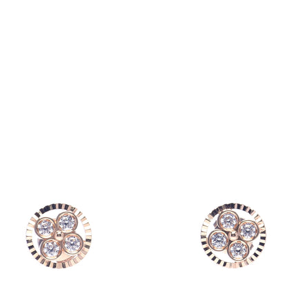 Louis Vuitton 18K Pink Gold Diamond Blossom BB Stud Earrings 1 of 5