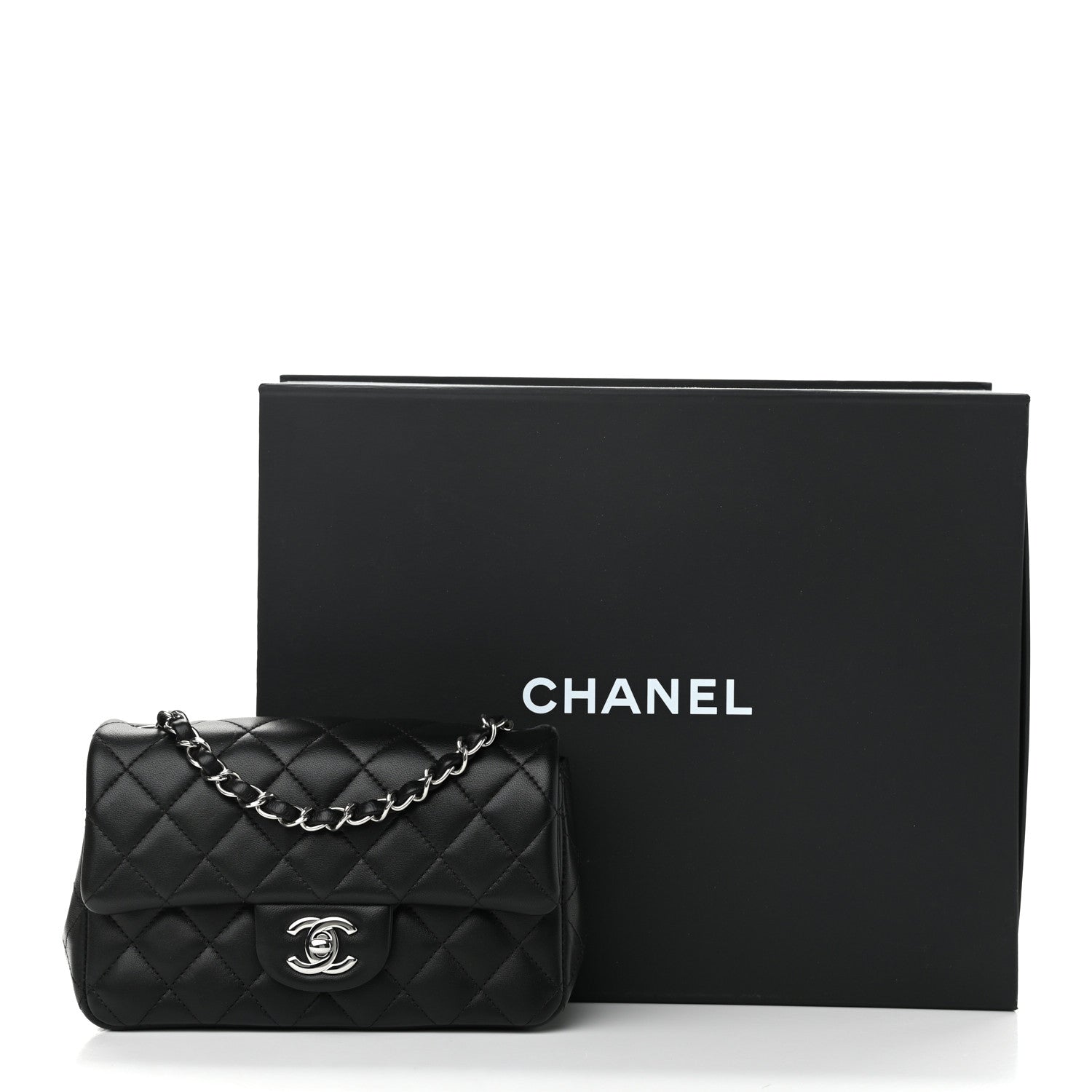 Chanel Lambskin Quilted Mini Rectangular Flap Black 11 of 11