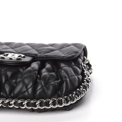 Chanel Washed Lambskin Quilted Mini Chain Around Messenger Black 9 of 11