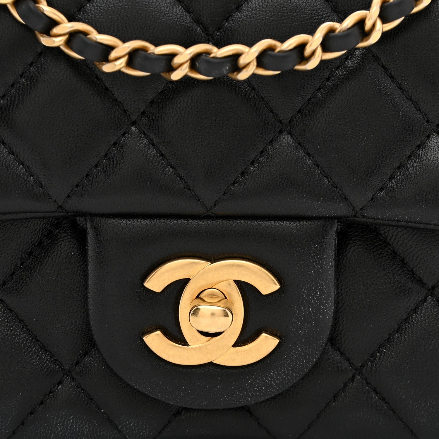 Chanel Lambskin Quilted Mini Rectangular Pearl Crush Flap Black 11 of 12