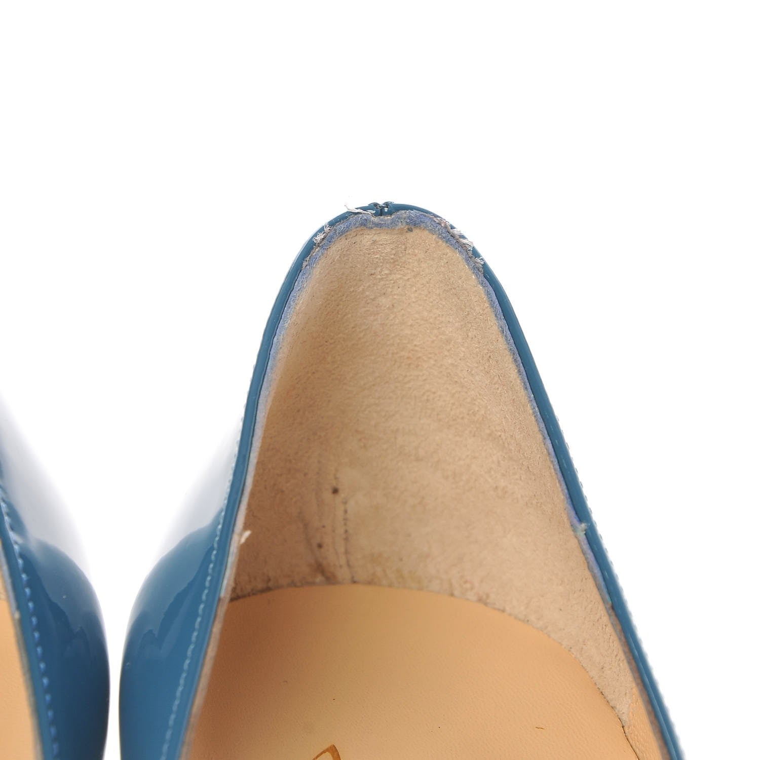 Christian Louboutin Patent Lady Peep 150 Pumps 39.5 Ocean 8 of 9