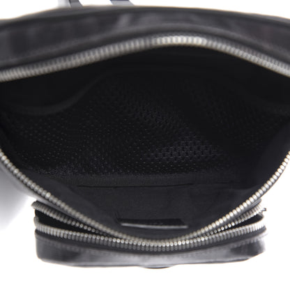 Fendi Glazed Fabric Vitello Century FF 1974 Stamp Patch Pocket Belt Bag Black 5 of 10