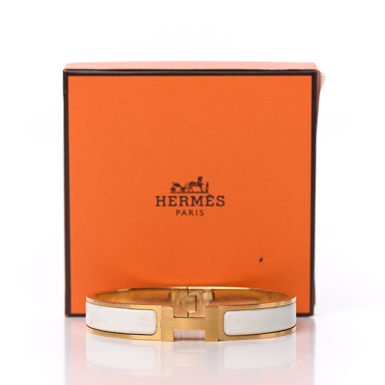 Hermes Enamel Narrow Clic Clac HH Bracelet T6 White 7 of 7