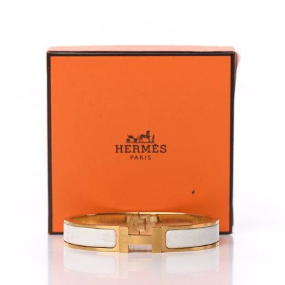 Hermes Enamel Narrow Clic Clac HH Bracelet T6 White 7 of 7