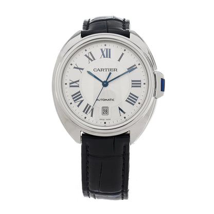 Cartier Stainless Steel Alligator 40mm Cle De Cartier Automatic Watch 1 of 5