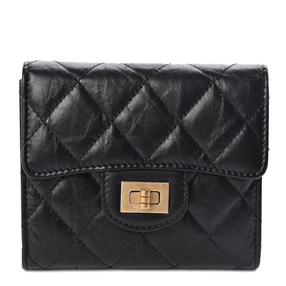 Chanel Aged Calfskin Quilted Reissue Compact Wallet Black 1 of 8